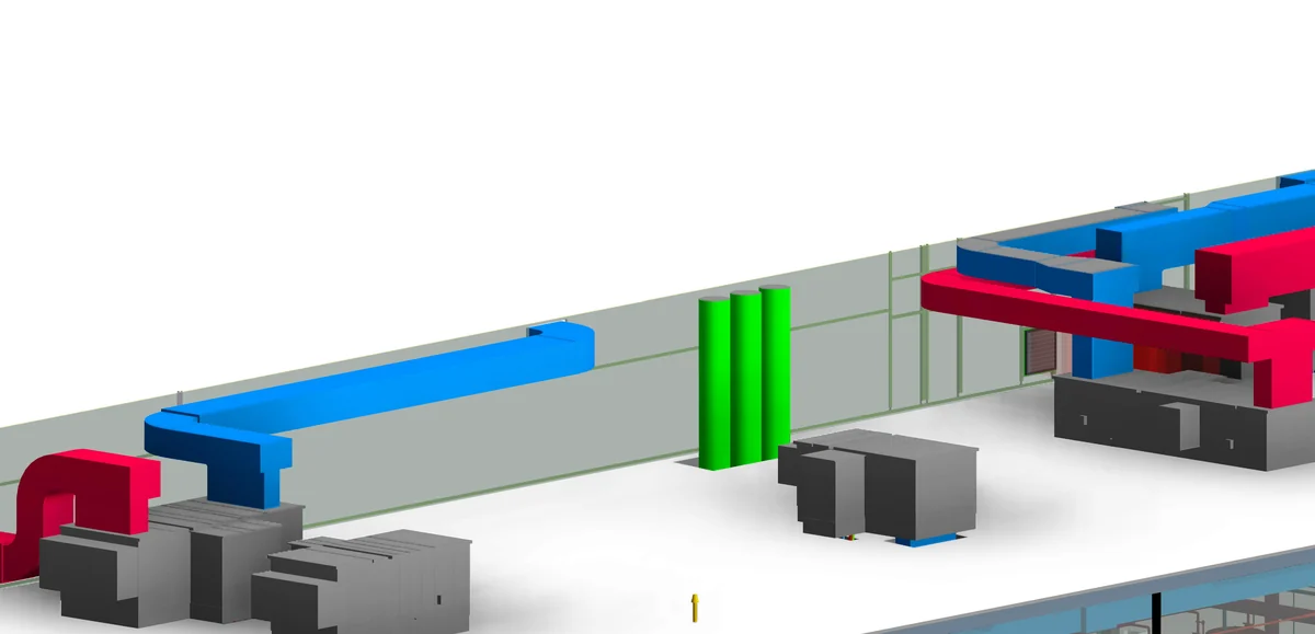 Air handling unit modelled as a Revit family