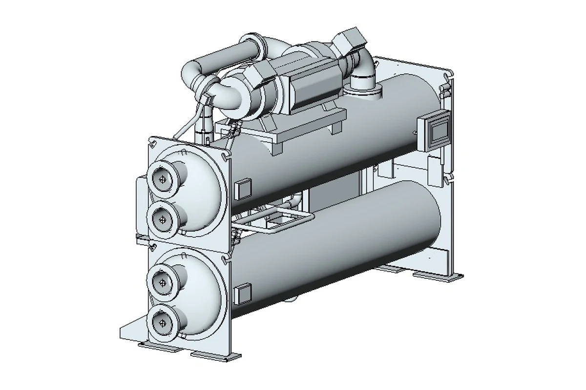 Water-cooled chiller modelled as a custom Revit family