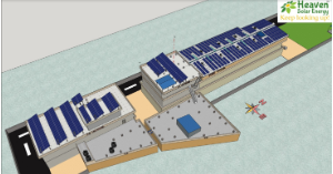 complete top view of solar plant 3D