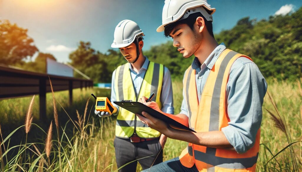 Engineers Conducting a Site Assessment for Solar Plant