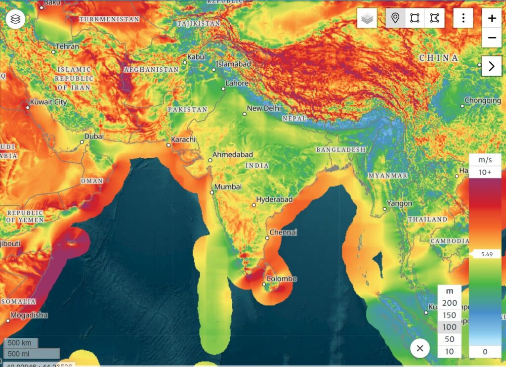 Hourly Wind Power Data Map